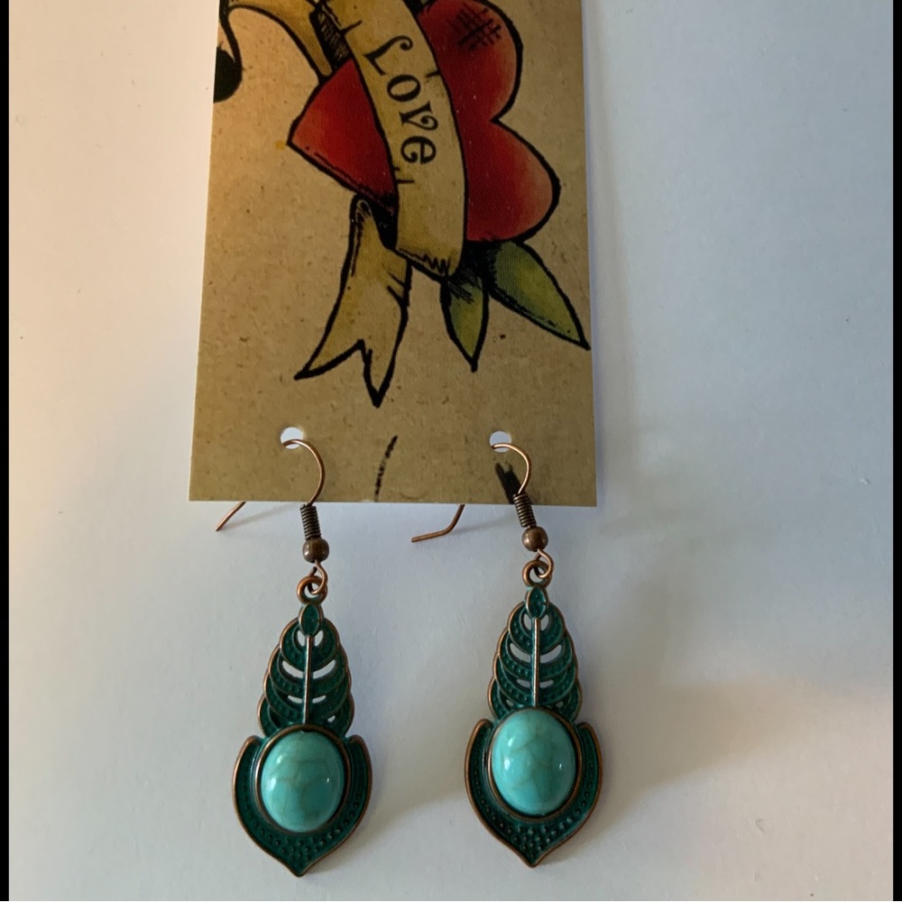 LOVELY TURQUOISE BOHO EARRINGS - Picture 2 of 4
